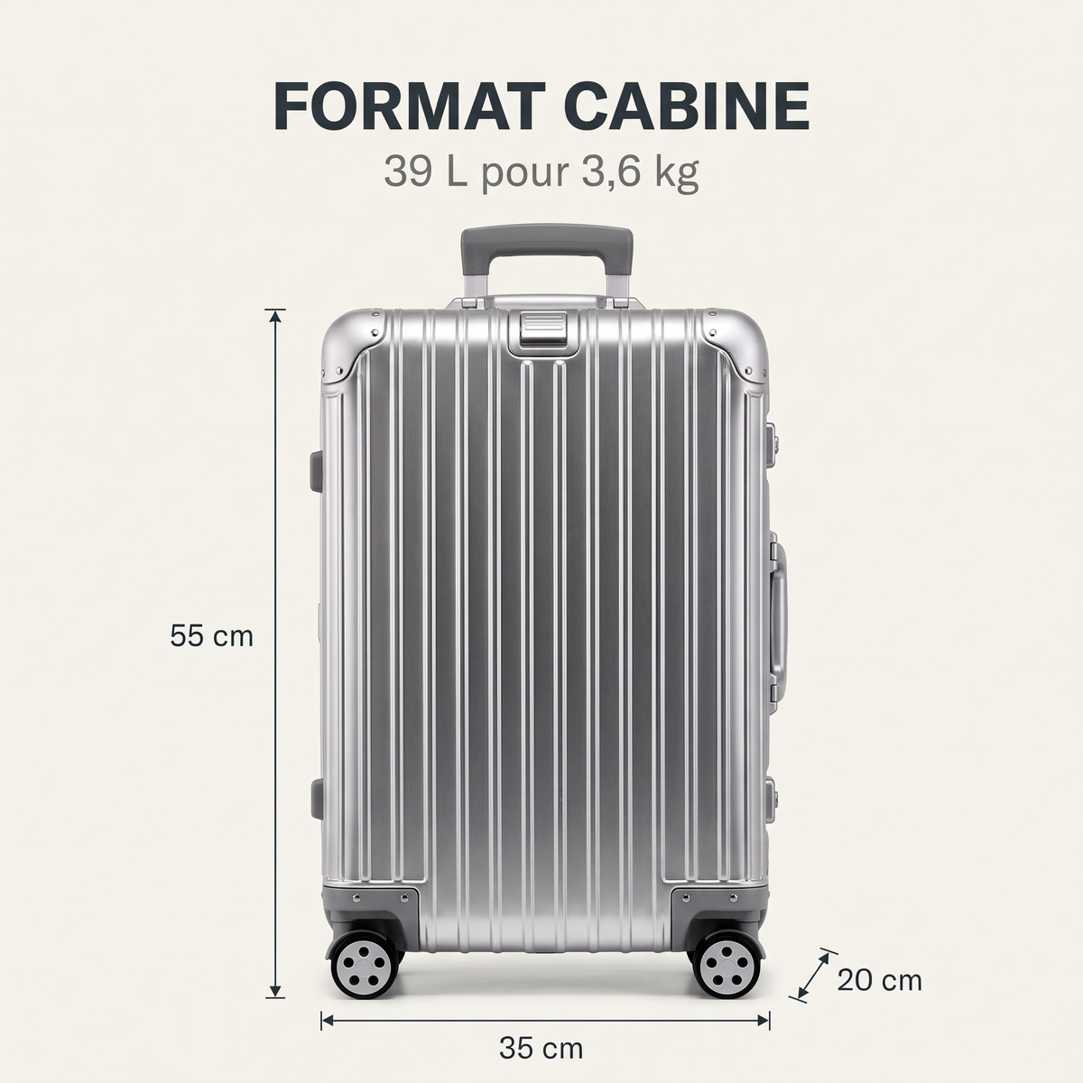 Valise cabine Évasion – dimensions