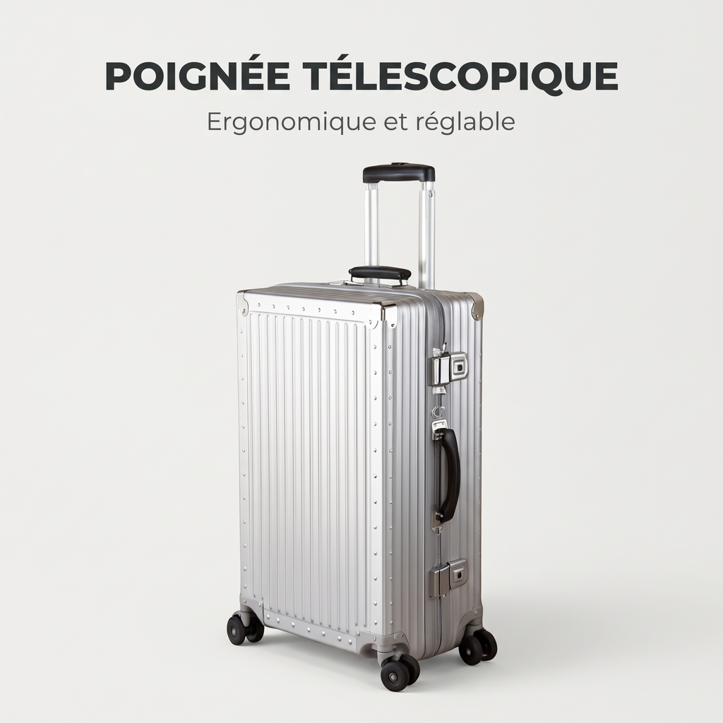 Valise aluminium 100 litres – détail