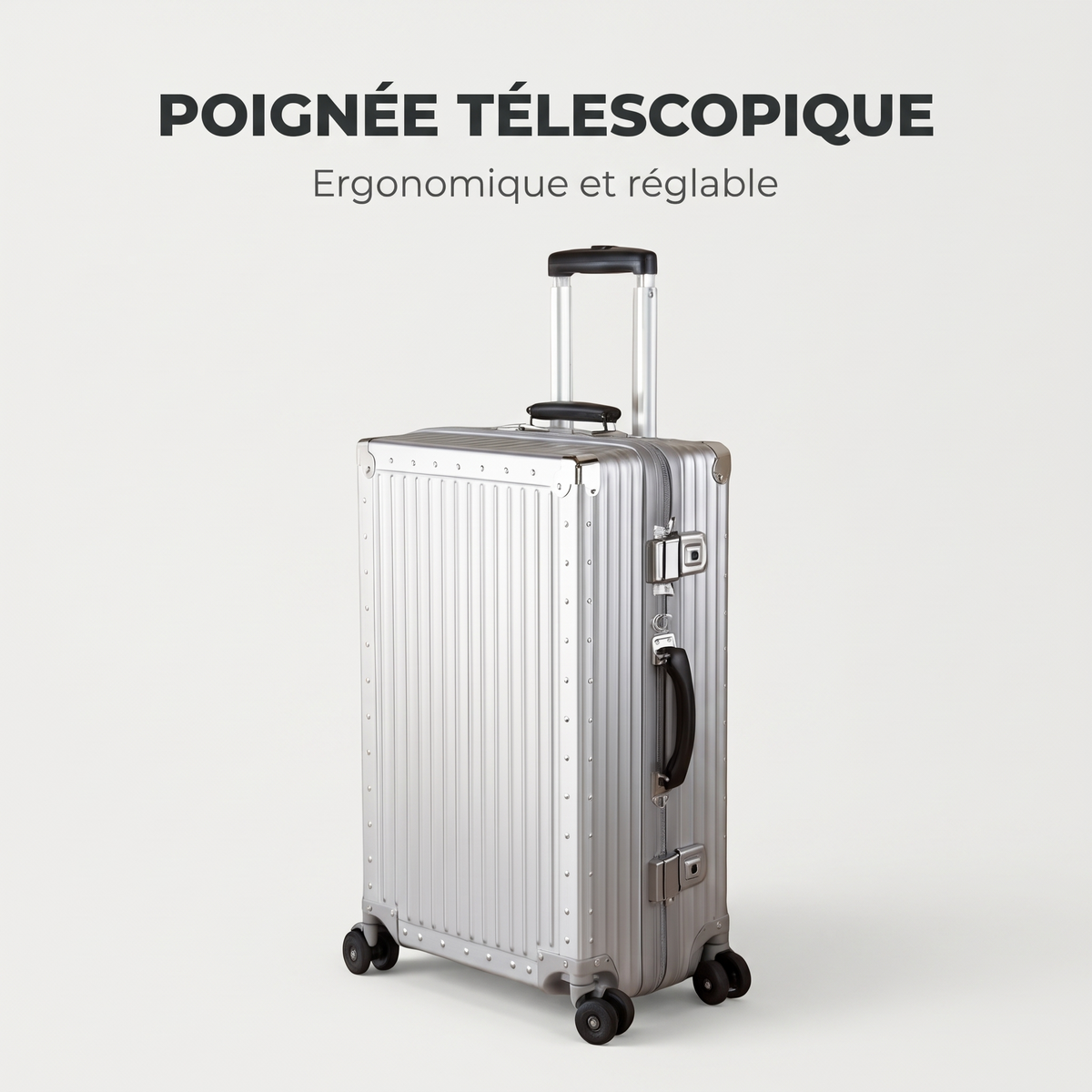 Valise aluminium 100 litres – détail